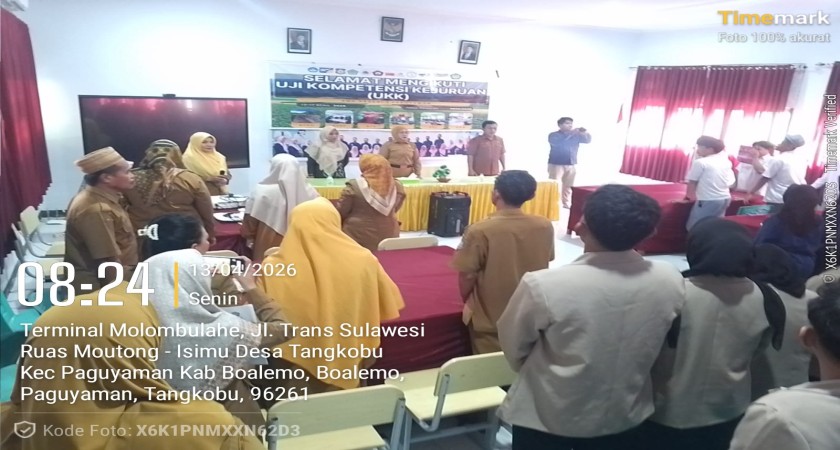 SMKN 1 Paguyaman Resmi Buka Uji Kompetensi Kejuruan (UKK) Tahun Pelajaran 2025/2026